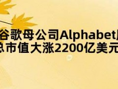 谷歌母公司Alphabet股价盘前大涨11.4%，总市值大涨2200亿美元